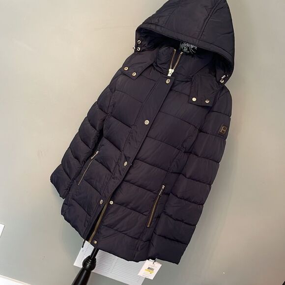Calvin Klein Hooded Box Quilted Jacket-NAVY-Medium - Picture 5 of 6
